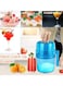 Hand Crank Ice Crusher,Snow Cone Machine Household Mini Portable Ice Shaver with Stainless Steel Blade Manual Ice Crusher for Snow Cone, Slush, Shaved Ice(Blue)