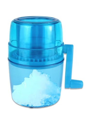 Hand Crank Ice Crusher,Snow Cone Machine Household Mini Portable Ice Shaver with Stainless Steel Blade Manual Ice Crusher for Snow Cone, Slush, Shaved Ice(Blue)