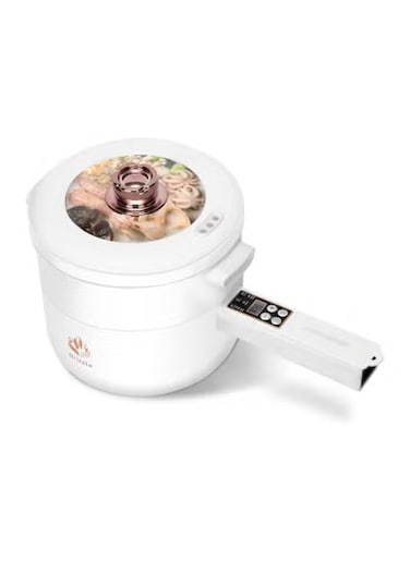 Electric Hot Pot Cooker Steamer 1.8L Multifunctional Nonstick Pan Dormitory Office Portable Ramen Cooker Steamer Boil Dry Protection