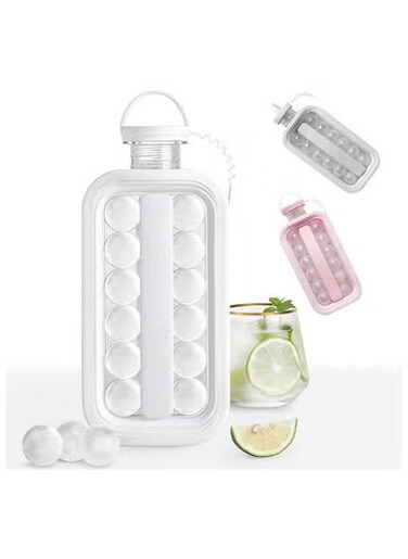 Ice Cube Molds 2 in 1 Portable Ice Ball Maker Easy to Make 17 Grids Reusable&amp; Easy operation Suitable for Home Party Beer Whiskey Juice Champagne