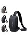 Radiotronics USB Charging Sport Sling Anti-theft Shoulder Bag, Waterproof Chest Daypack Casual Lightweight Shoulder Bag (Black)