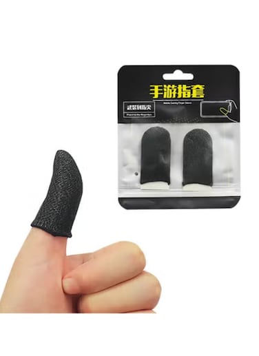 Cheap mobile game carbon silver fiber anti-skid thumb finger sleeves joystick screen touching finger glove for PUBG Gaming