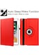 Radiotronics Rotating Case for 9th Generation Case 2021 / iPad 8th Generation 2020 / 7th Generation 10.2" 2019, Folio Stand Case with Auto Sleep/Wake Feature (Red)