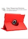 Radiotronics Rotating Case for 9th Generation Case 2021 / iPad 8th Generation 2020 / 7th Generation 10.2" 2019, Folio Stand Case with Auto Sleep/Wake Feature (Red)
