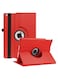 Radiotronics Rotating Case for 9th Generation Case 2021 / iPad 8th Generation 2020 / 7th Generation 10.2" 2019, Folio Stand Case with Auto Sleep/Wake Feature (Red)