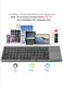 Radiotronics Foldable Bluetooth Keyboard, Wireless Portable Keyboard with Touchpad, Rechargeable Pocket-Sized Folding Travel Keyboard for iOS, Android, Windows Devices -Space Gray