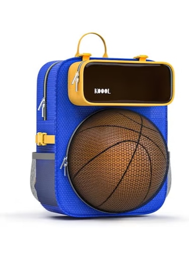 Radiotronics Basketball Backpack with Ball Compartment, Children's Backpack for School 5-12 Years, Waterproof Sports Bag for Football, Volleyball, Football, blue