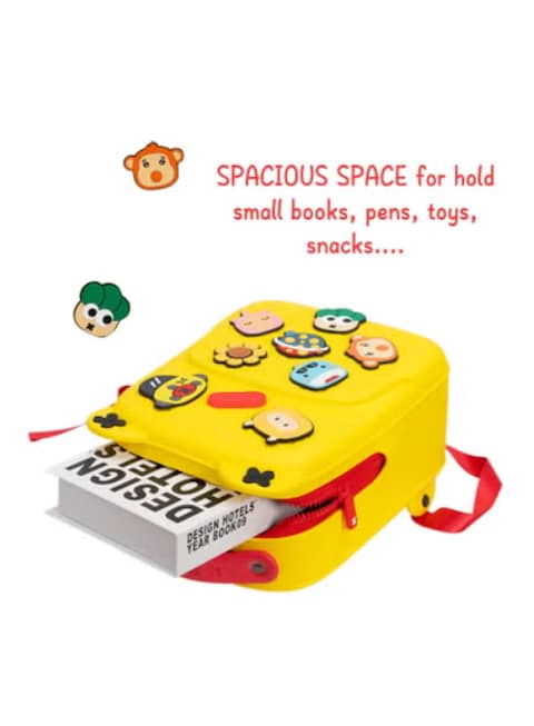 Radiotronics Toddler Backpack DIY Cute Cartoon Animal Preschool Kids Waterproof Backpack Bookbag School Lunch Backpack for Boys Girls, 12.5 inch Yellow