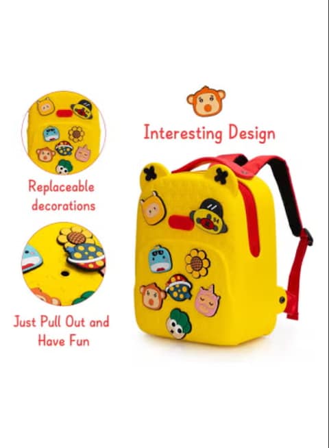 Radiotronics Toddler Backpack DIY Cute Cartoon Animal Preschool Kids Waterproof Backpack Bookbag School Lunch Backpack for Boys Girls, 12.5 inch Yellow