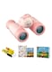 Sharing Binoculars for Kids, 10x28 Kids Binoculars for 3-12 Years Boys and Girls, Detachable Compact Binoculars, Birthday Presents Back to School Gifts for Kids (Pink)