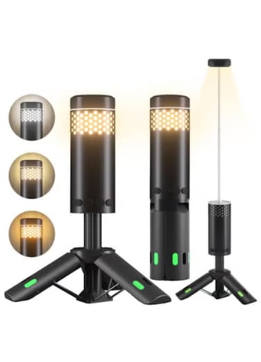 Rechargeable Camping Light, Portable Outdoor Camping Lantern, Battery Powered Telescopic Camping Lamp with Tripod and SOS Rescue Signal for Adventure
