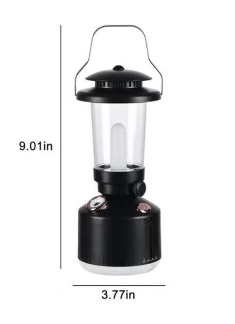 Radiotronics Portable Humidifier with Dimmable Light for Travel and Camping, USB Charging Hanging Humidifier with Warm and White Lights. Black