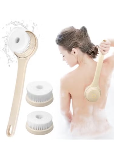 Electric Body Shower Brush, IP68 Waterproof Body Scrubber Back Brush Long Handle Exfoliating Spin Scrubber for Bathing Shower