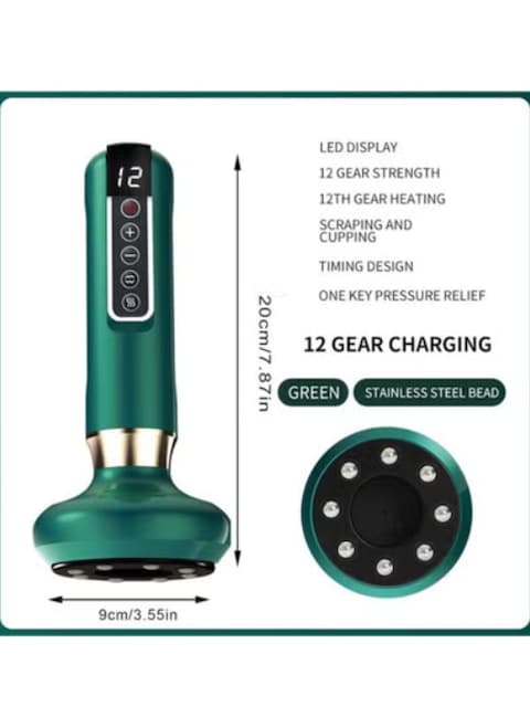 Radiotronics Bluile Cellulite Massager, Bluile Revive Anti Cellulite Massager, Liorla Cellublast for Cellulite,  12 Levels Body Sculpting Machine,4 Magnetic Heads (Green+White)