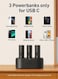 3PCS 5000mAh Portable Android Chargers Charging Station Kit, Shared Charging Station Dock with 3 Power banks Set for Home Pub Office Restaurant Hotel Party