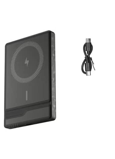 Magnetic Wireless Charging Power Bank, 5000mAh QC PD Wired USB-C Fast Charging, Ultra-Slim, Lightweight Compatible with iPhone, Samsung Galaxy