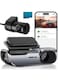 Dash Cam Front and Rear 4K Built in 5GHz WiFi, Free 64GB SD Card, Super Night Vision, Supercapacitor, Parking Mode, G-Sensor, USB C Port