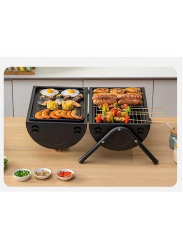 Radiotronics Outdoor BBQ Grill, Exquisite Workmanship, Portable Charcoal Grill, Double Sided Grill for Patios for Camping