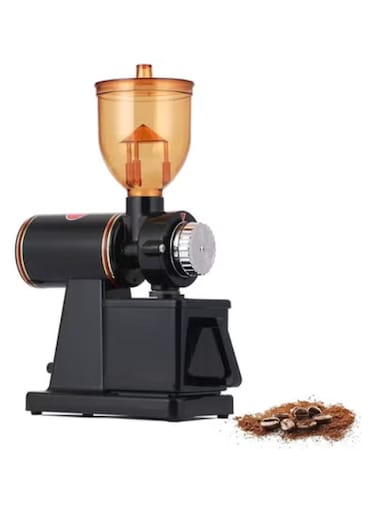 Products Precision Adjustable Electric Coffee Grinder Professional Burr Coffee Bean Powder Grinding Machine, Easy to Clean, Black 1,220V