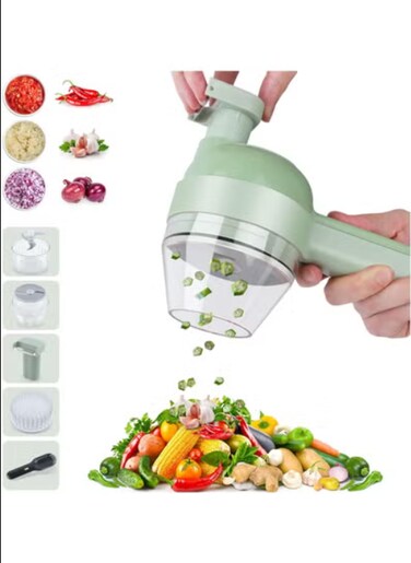 Handheld Electric Vegetable Cutter Set All-in-1Vegetable Chopper Cordless Hand Mixer Electric USB Rechargeable Food Small Slicer for Kitchen Vegetable Cooking