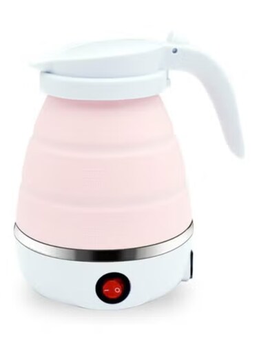 Thermos for Hot Drinks Mini Electric Kettle Stainless Steel Silicone Foldable Water Kettles Teapot Kitchen Appliances Tool (Color : Pink) Teapots