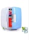Mini Fridge, 4 Liters Portable Mini Refrigerator With car charging cable, Super Quiet In-Vehicle Freezer for Car, Bedroom, Office, Blue