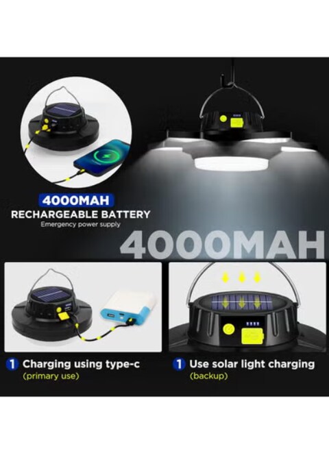 Radiotronics Camping Lantern, Solar Lantern, Brighter Portable Tent Lights with USB, Support Phone Charging, Emergency Lanterns for Power Outages/Hiking