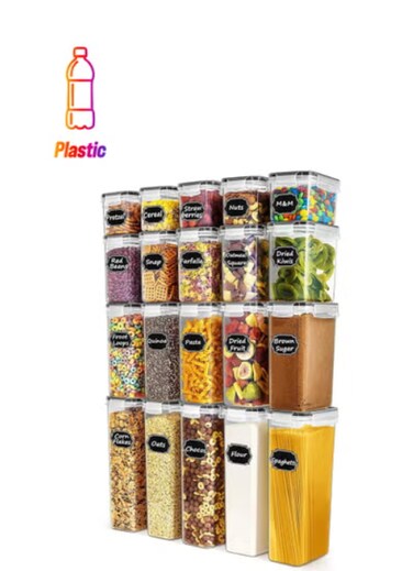 Radiotronics Food Storage Containers, Paincco Airtight Cereal Storage Containers Set of 20, Leak Proof and BPA Free Kitchen Pantry Organization for Flour and Baking Supplies