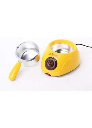 Electric Chocolate Melting Pot Machine Chocolate Fountain Pot Candy Making Cupcake Melter Chocomaker DIY Kitchen Tool Gift with Mould Set (Yellow)
