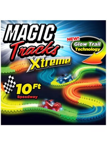 Radiotronics Magic Tracks MTB-MC12/3 Xtreme 10 Feet Racetrack 1:64 Scale Slot Car Set, 20 Pieces