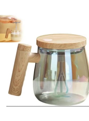 Electric High Speed Mixing Cup, Waterproof Glass Self Stirring Travel Coffee Cup, Waterproof Glass Cup For Mix Coffee, Milk, Tea (Color: Color)