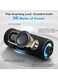 Radiotronics 36W Portable Speaker with Stereo Sound Bass, Bluetooth 5.3 Wireless Speaker USB Type C Outdoor, 5000mAh 16H Playtime IPX7 Waterproof, Color Lights Speaker (Black)