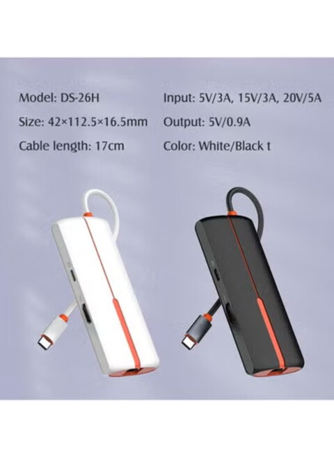 Radiotronics Newest Promotion DS-26H Type C 6 in 1 Docking Station Type c Adapter with HDMI RJ45 VGA Hub USB C Hub for PC