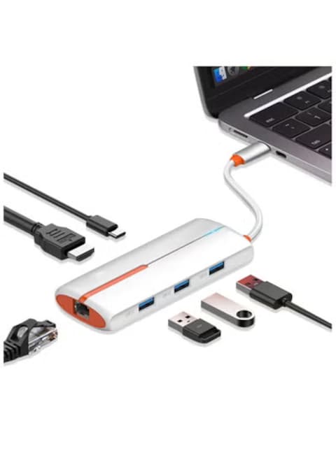 Radiotronics Newest Promotion DS-26H Type C 6 in 1 Docking Station Type c Adapter with HDMI RJ45 VGA Hub USB C Hub for PC