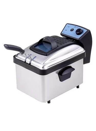 Electric Immersion Deep Fryer Frying Basket Detachable Lid with View Window Single Oil Tank Brushed Stainless Steel Hot Oil Cooker for Home or Commercial Use