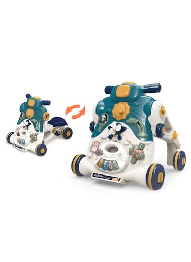 Radiotronics Baby Walker for Boys Girls, 3 in 1 Sit-to-Stand Learning Walker, Kids Multiple Activity Center/Lights, Music, Detachable Panel, Baby Push Walkers Gift for Babies Over 8 Months/Blue