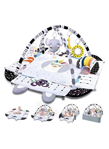 Baby Gym Play Mat, 8-in-1 Tummy Time Mat &amp; Activity Gym, Washable Ball Pit, Infant Play Mat with Detachable Toys for Sensory Exploration and Motor Skill