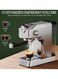 Yeasha,Espresso Machine, 20 Bar Stainless Steel Silver Coffee Maker for Home or Office with Removable Water Tank, Measuring Spoon, Brewing Filter, Milk Cup.