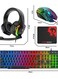 Yeasha,Gaming Keyboard And Mouse Headset Combo LED Backlit Wired Keyboard Over Ear Headphone With Mic