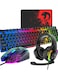 Yeasha,Gaming Keyboard And Mouse Headset Combo LED Backlit Wired Keyboard Over Ear Headphone With Mic