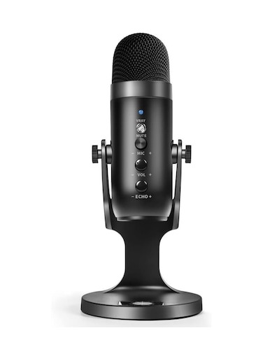 Yeasha,Gaming USB Microphone With Quick Mute For Phone Computer PC PS5 Studio Mic With Gain Control Echo And Monitor Volume Adjust For Streaming Vocal Recording ASMR Podcast Video