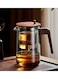 Yeasha,Glass Teapot With Wood Handle Heated Resistant One button Filtering Glass Kettle Transparent Scented Tea Pot Teaware