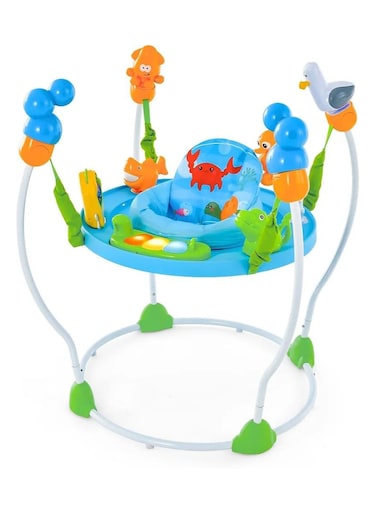 Yeasha,Baby Jumperoo Activity Center, Underwater World Themed Baby Jumpers with 5 Adjustable Heights, Seat Cushion, Developmental Toys, Music, Lights &amp; Sounds, Toddler Bouncer for 6-12 Months.