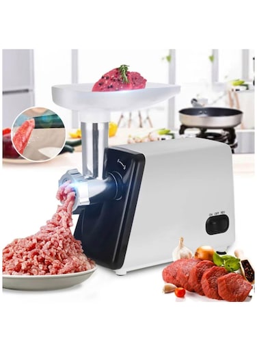 Yeasha,3 in 1 Multifunction Electric Meat Grinder Heavy Duty Meat Mincer Tube And Kubbe Kits Stainless Steel Blade Dual Safety