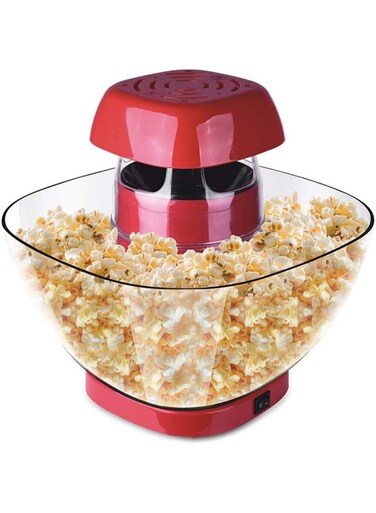 Yeasha,Popcorn Maker Machine Electric Stirring With Quick Heat No Oil Needed Nonstick Plate Technology Cool Touch Handles Healthy Less Fat