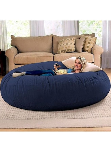 Comfy Super Soft Cocoon Velvet Bed Bean Bag Blue