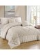 COMFY 6 PC EMBROIDERY LACE COTTON SOFT KINGSIZE COMFORTER SET CREAM