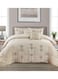 COMFY 6 PC EMBROIDERY COTTON SOFT KINGSIZE COMFORTER SET CREAM