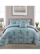 COMFY 6 PC EMBROIDERY SOFT KINGSIZE COMFORTER SET LIGHT GREEN