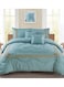 COMFY 6 PC EMBROIDERY FLORAL COTTON SOFT KINGSIZE COMFORTER SET LIGHT GREEN